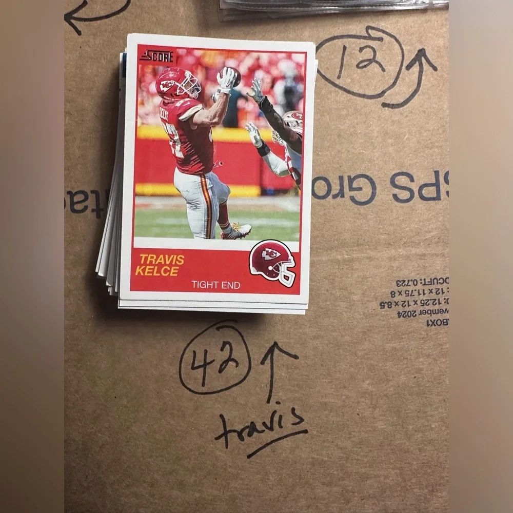 Football Trading Cards I got in an auction  Score boxes are opened incomplete